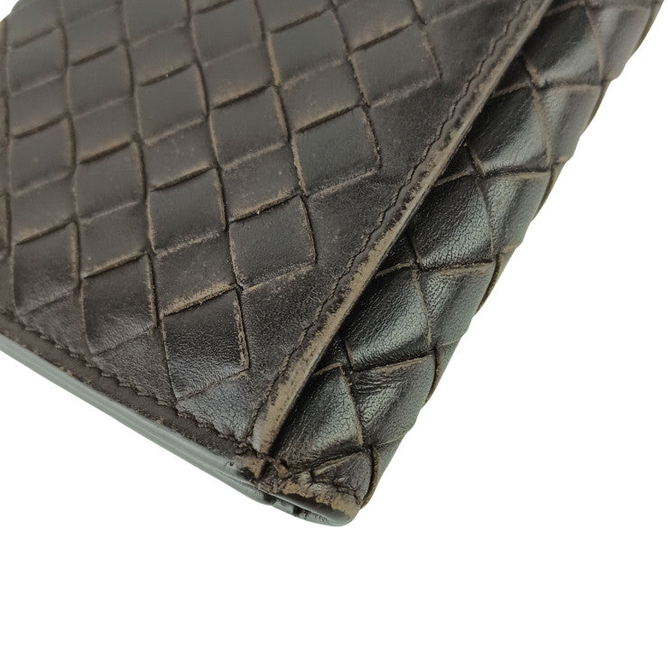 BOTTEGA VENETA ボッテガべネタ 長財布 イントレチャート 120697 ダークブラウン レザー メンズ 札入れ