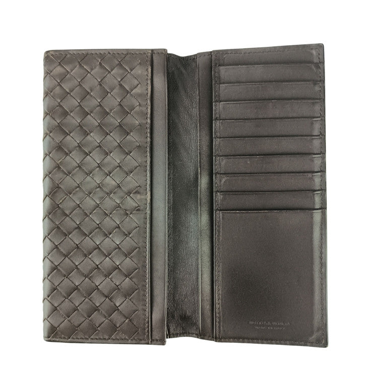 BOTTEGA VENETA ボッテガべネタ 長財布 イントレチャート 120697 ダークブラウン レザー メンズ 札入れ