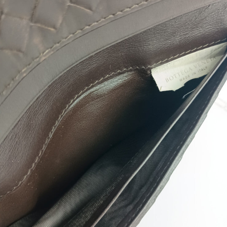 BOTTEGA VENETA ボッテガべネタ 長財布 イントレチャート 120697 ダークブラウン レザー メンズ 札入れ