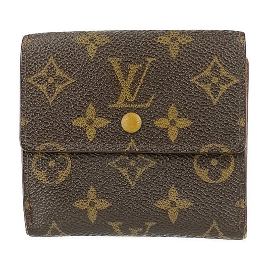 LOUIS VUITTON ルイヴィトン 二つ折り財布 ポルトモネ・ビエ カルト クレディ M61652 ブラウン モノグラムキャンバス レディース Wホック