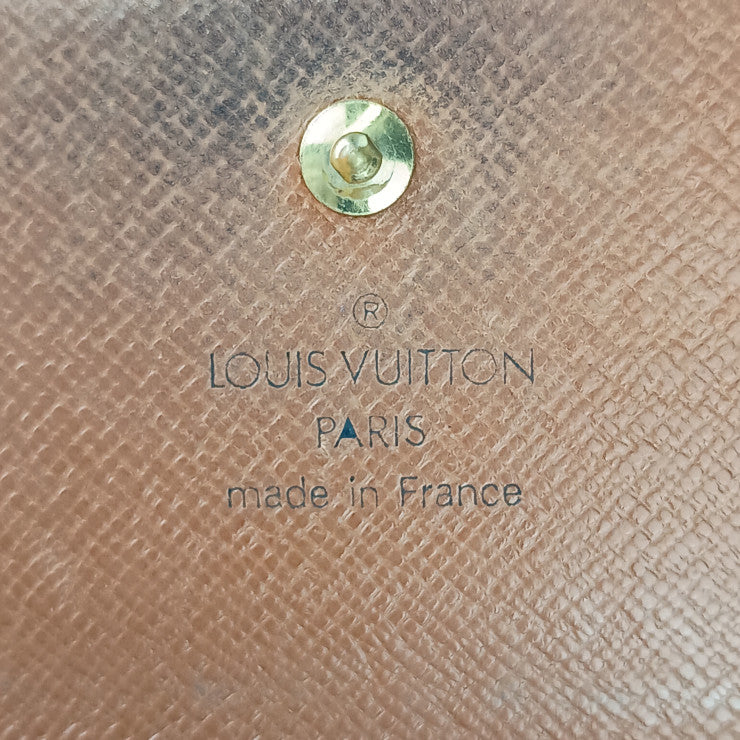 LOUIS VUITTON ルイヴィトン 二つ折り財布 ポルトモネ・ビエ カルト クレディ M61652 ブラウン モノグラムキャンバス レディース Wホック