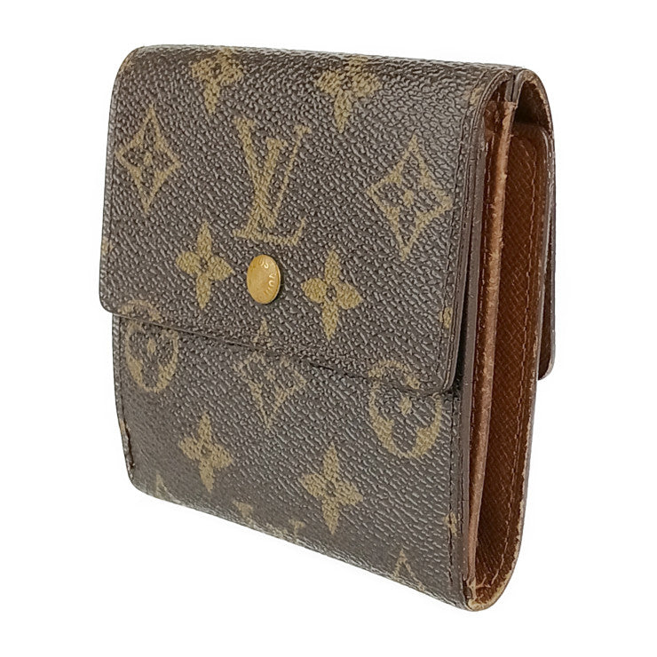 LOUIS VUITTON ルイヴィトン 二つ折り財布 ポルトモネ・ビエ カルト クレディ M61652 ブラウン モノグラムキャンバス レディース Wホック
