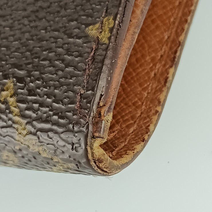 LOUIS VUITTON ルイヴィトン 二つ折り財布 ポルトモネ・ビエ カルト クレディ M61652 ブラウン モノグラムキャンバス レディース Wホック