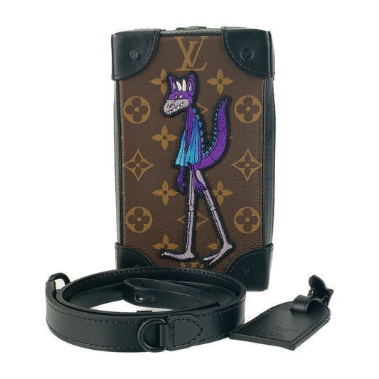 新古未使用展示品 LOUIS VUITTON ルイヴィトン ショルダーバッグ ソフトトランク・フォーンボックス M80144 ブラウン ブラック グリーン系 パープル系 モノグラムキャンバス レザー メンズ ポシェット