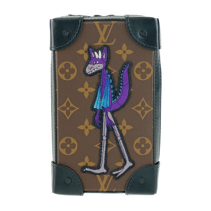 新古未使用展示品 LOUIS VUITTON ルイヴィトン ショルダーバッグ ソフトトランク・フォーンボックス M80144 ブラウン ブラック グリーン系 パープル系 モノグラムキャンバス レザー メンズ ポシェット