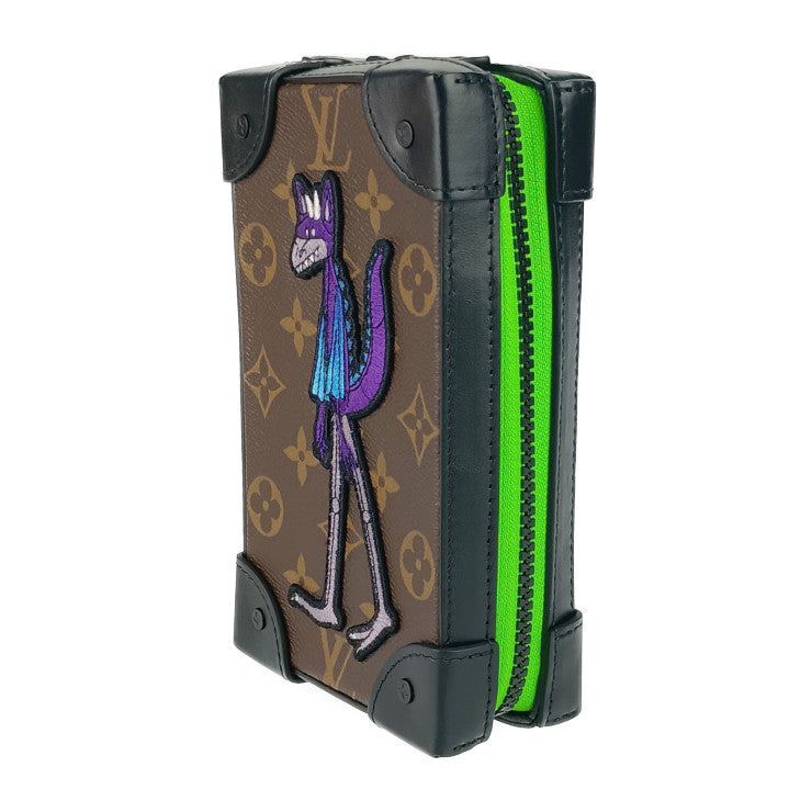 新古未使用展示品 LOUIS VUITTON ルイヴィトン ショルダーバッグ ソフトトランク・フォーンボックス M80144 ブラウン ブラック グリーン系 パープル系 モノグラムキャンバス レザー メンズ ポシェット