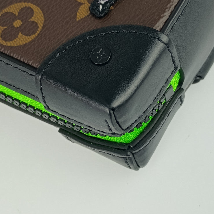 新古未使用展示品 LOUIS VUITTON ルイヴィトン ショルダーバッグ ソフトトランク・フォーンボックス M80144 ブラウン ブラック グリーン系 パープル系 モノグラムキャンバス レザー メンズ ポシェット