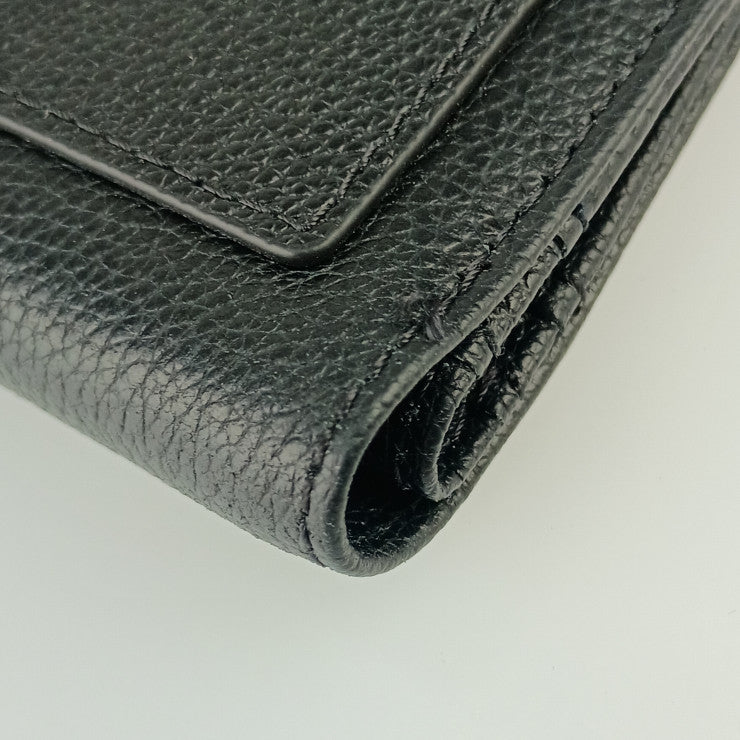 超美品 EMPORIO ARMANI エンポリオ アルマーニ 財布 二つ折り財布 EM001580 AF13788 ブラック レザー メンズ