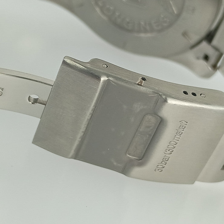 超美品 LONGINES ロンジン 腕時計 ハイドロコンクエスト L3.781.4.56.6 シルバー ブラック文字盤 ステンレス メンズ 自動巻 30気圧防水