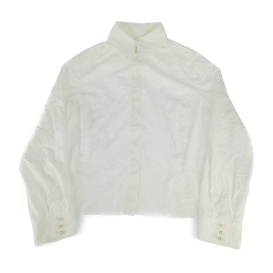 CHANEL シャネル ブラウス ココマーク パールボタンシャツ P24396V12141 ホワイト コットン100％ レディース トップス 長袖シャツ #50
