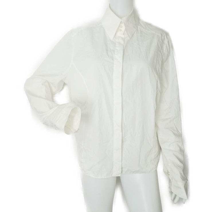 CHANEL シャネル ブラウス ココマーク パールボタンシャツ P24396V12141 ホワイト コットン100％ レディース トップス 長袖シャツ #50