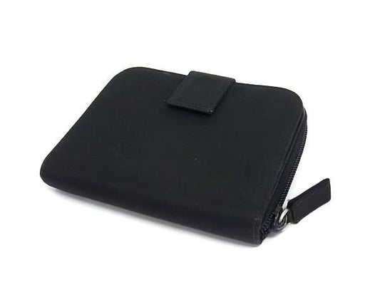 PRADA プラダ 財布 トライアングルロゴ M605A ブラック テスートナイロン ユニセックス 二つ折り 三角ロゴマーク シルバー金具