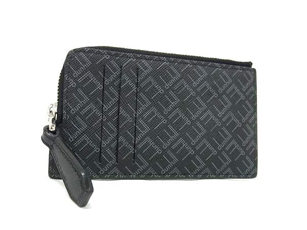 dunhill ダンヒル コインケース シグネチャー フラグメントケース - ブラック系 PVC レザー メンズ シルバー金具 超美品