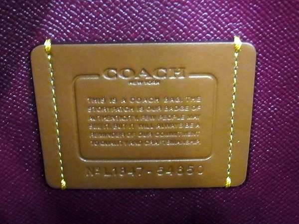 COACH コーチ ハンドバッグ シグネチャー 54650 ベージュ ブラウン PVC レザー レディース 花柄 2WAY 超美品