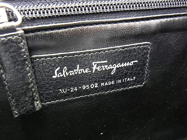 Salvatore Ferragamo サルヴァトーレフェラガモ セカンドバッグ - AU-24 9502 ブラック レザー メンズ シルバー金具