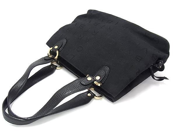 BVLGARI ブルガリ ハンドバッグ ロゴマニア - ブラック キャンバス レディース ゴールド金具 美品