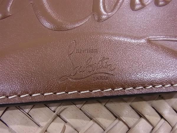Christian Louboutin クリスチャン ルブタン トートバッグ LOUBISHORE SMALL ルビショア スモール - ナチュラル×ブラウン系 ラフィア×レザー レディース かごバッグ 美品