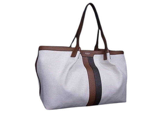 SERAPIAN セラピアン トートバッグ SECRET シークレット - ナチュラル×ブラウン系 キャンバス×レザー レディース ショルダー バック 超美品