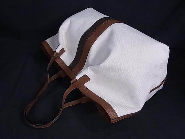 SERAPIAN セラピアン トートバッグ SECRET シークレット - ナチュラル×ブラウン系 キャンバス×レザー レディース ショルダー バック 超美品