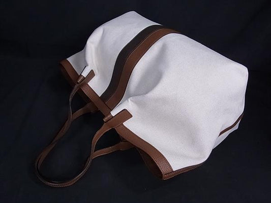 SERAPIAN セラピアン トートバッグ SECRET シークレット - ナチュラル×ブラウン系 キャンバス×レザー レディース ショルダー バック 超美品