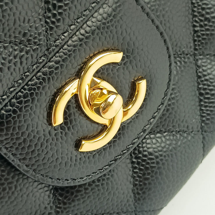 CHANEL シャネル ショルダーバッグ クラシック ラージ ハンドバッグ デカマトラッセ 30 A58600 ブラック キャビアスキン レディース 二重蓋 ゴールド金具 超美品