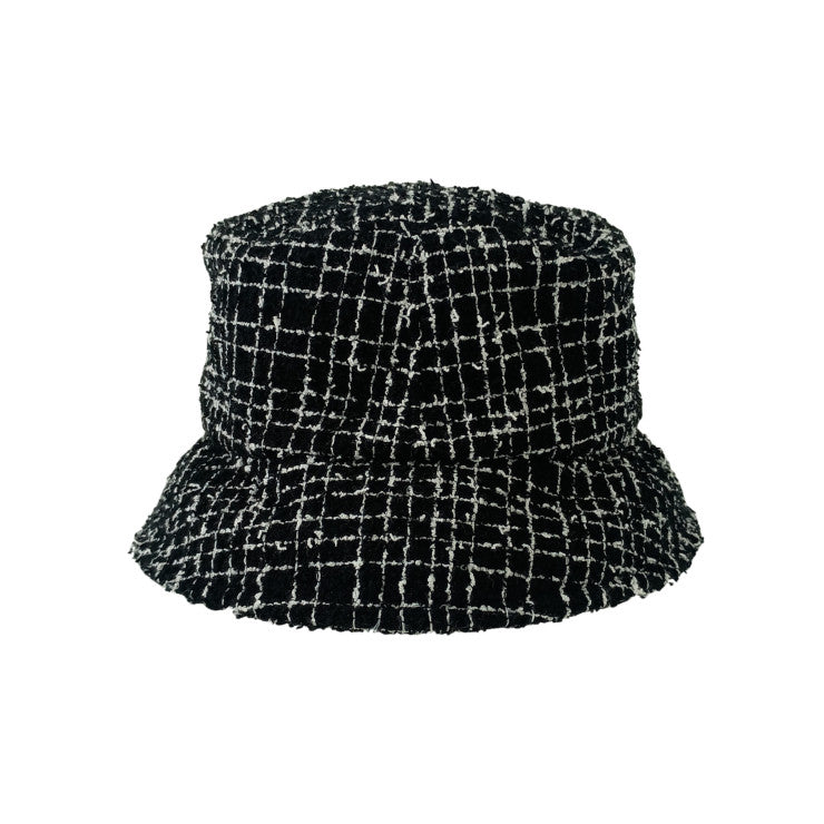 CHANEL シャネル 帽子 バケットハット AA9467B14134 ブラック コットン ポリアミド レディース ココマーク ツイード 美品