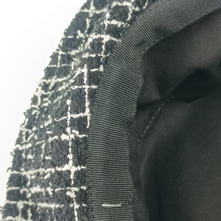 CHANEL シャネル 帽子 バケットハット AA9467B14134 ブラック コットン ポリアミド レディース ココマーク ツイード 美品