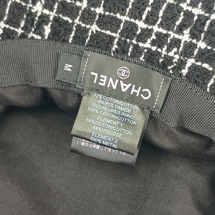 CHANEL シャネル 帽子 バケットハット AA9467B14134 ブラック コットン ポリアミド レディース ココマーク ツイード 美品