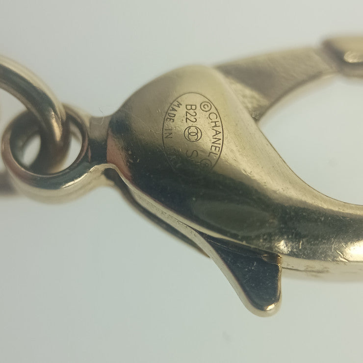 CHANEL シャネル リストウェア ココマーク チェーン ブレスレット ゴールド シルバー メタル ラインストーン レディース B22 S 美品