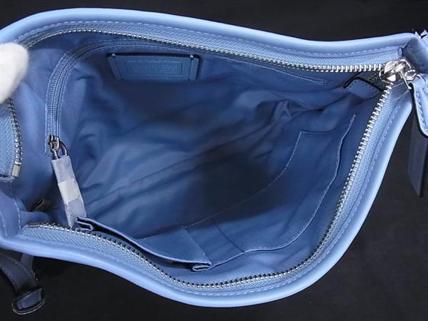 COACH コーチ ショルダーバッグ シグネチャ F58297 ベージュ ライトブルー PVC レザー ユニセックス シルバー金具