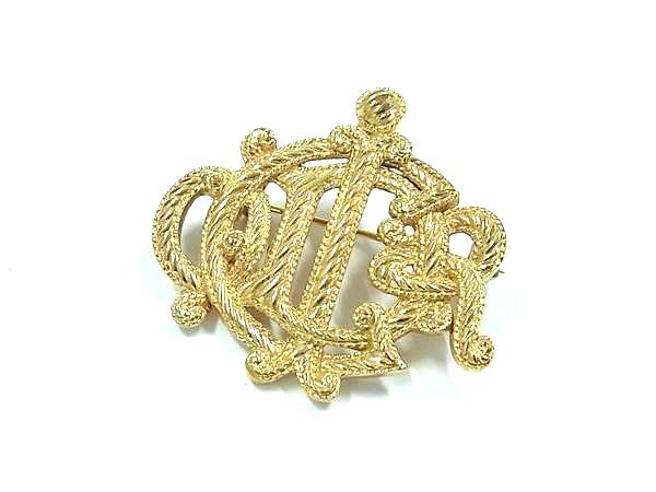 ChristianDior クリスチャンディオール ブローチ ゴールド メタル レディース エンブレムロゴ