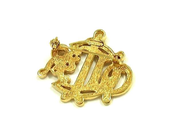 ChristianDior クリスチャンディオール ブローチ ゴールド メタル レディース エンブレムロゴ