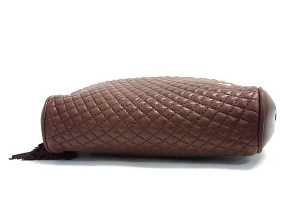 BALLY バリー ショルダーバッグ Bロゴ ブラウン レザー レディース タッセル キルティング ゴールド金具