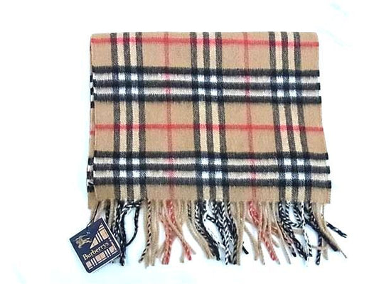 Burberrys バーバリーズ マフラー ノバチェック ベージュ系 カシミヤ100％ ユニセックス フリンジ 新品未使用展示品