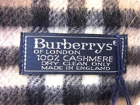 Burberrys バーバリーズ マフラー ノバチェック ベージュ系 カシミヤ100％ ユニセックス フリンジ 新品未使用展示品