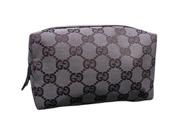 GUCCI グッチ ポーチ GGキャンバス 29595 ベージュ ブラウン キャンバス レザー レディース