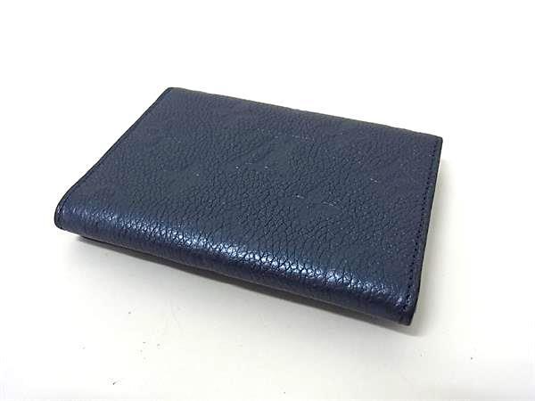 LOUIS VUITTON ルイヴィトン カードケース アンヴェロップ カルトドゥヴィジット M80944 メタリックネイビー モノグラムアンプラント ユニセックス フライト・モード シルバー金具 美品