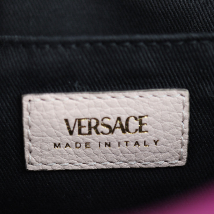 新古未使用展示品 VERSACE ヴェルサーチ VIRTUS ヴィルトゥス ショルダーバッグ 1005969 レザー マゼンタ系 ピンク系 ゴールド金具 チェーンショルダー ポシェット