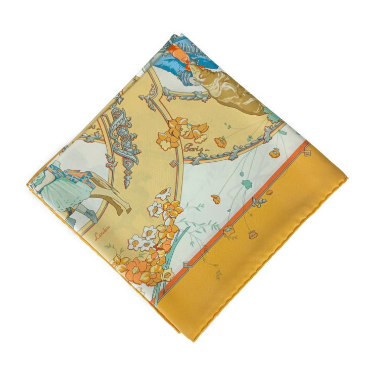 新古未使用展示品 HERMES エルメス スカーフ カレ90 Les Petits Princes - オレンジ系 マルチカラー シルク100％ レディース