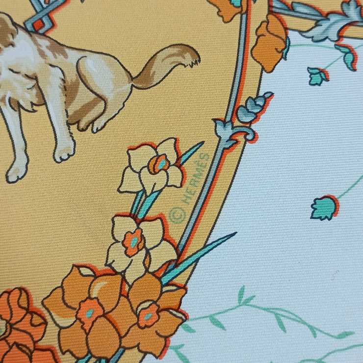 新古未使用展示品 HERMES エルメス スカーフ カレ90 Les Petits Princes - オレンジ系 マルチカラー シルク100％ レディース