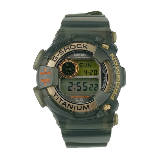CASIO G-SHOCK Frogman DW-9902GWC-8JR Watch, Black, Gold, Silver, Gray Dial, Titanium, Resin, Men's, Diver's, Digital, World Coral Reef Conservation Association Official Model