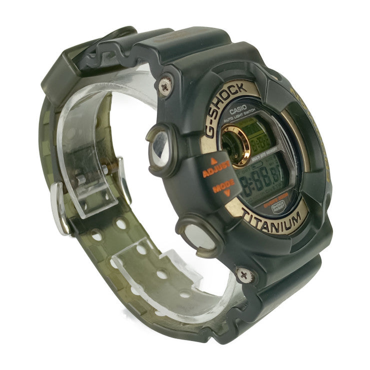 CASIO G-SHOCK Frogman DW-9902GWC-8JR Watch, Black, Gold, Silver, Gray Dial, Titanium, Resin, Men's, Diver's, Digital, World Coral Reef Conservation Association Official Model
