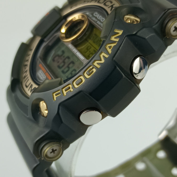 CASIO G-SHOCK Frogman DW-9902GWC-8JR Watch, Black, Gold, Silver, Gray Dial, Titanium, Resin, Men's, Diver's, Digital, World Coral Reef Conservation Association Official Model