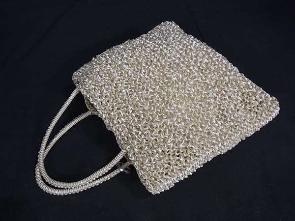 ANTEPRIMA アンテプリマ ハンドバッグ ワイヤーバッグ - ライトベージュ PVCワイヤー レディース 2WAY ラインストーン フェイクパール リボン 美品