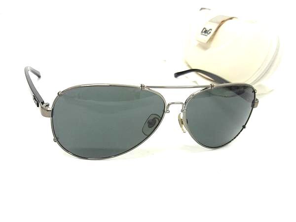 DOLCE＆GABBANA ドルチェ&ガッバーナ サングラス - D&G 6047 シルバー×ブラック レンズ:クリアブラック プラスチック メンズ ティアドロップ 美品