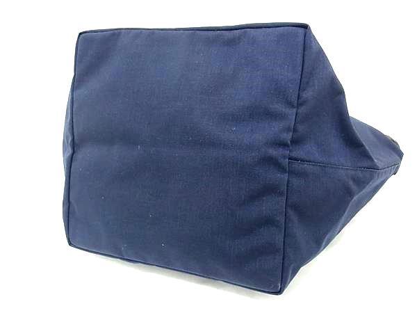 Herve Chapelier エルベシャプリエ トートバッグ リュクス - ネイビー ブラウン ナイロン レディース 舟形 美品