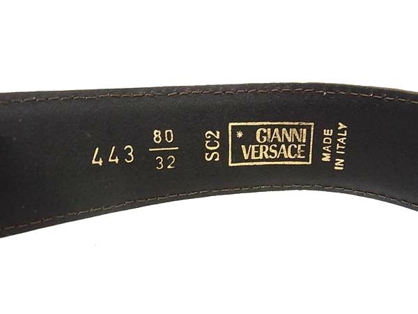 GIANNI VERSACE ジャンニ ヴェルサーチェ ベルト - - ブラウン クロコダイル型押しレザー ユニセックス メデューサ シルバー金具