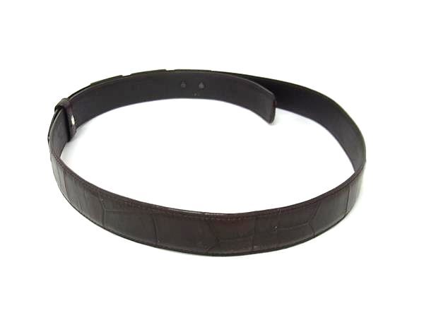 GIANNI VERSACE ジャンニ ヴェルサーチェ ベルト - - ブラウン クロコダイル型押しレザー ユニセックス メデューサ シルバー金具