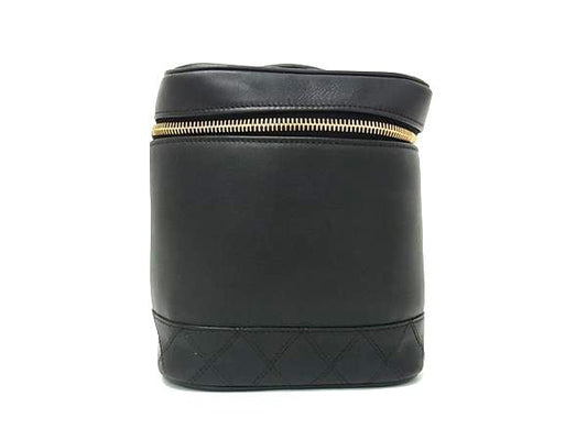 CHANEL シャネル バニティバッグ ビコローレ - ブラック レザー レディース ココマーク マトラッセ