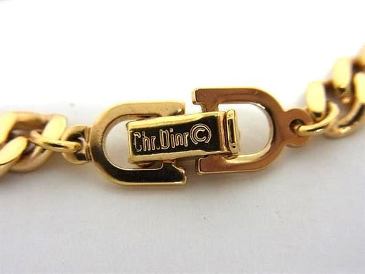 ChristianDior クリスチャンディオール ブレスレット CDロゴ - ゴールド メタル レディース チェーン ラインストーン